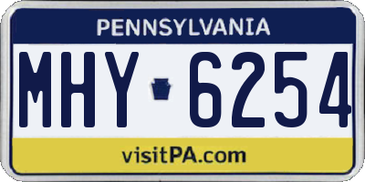 PA license plate MHY6254