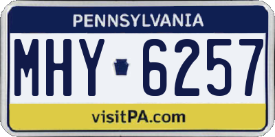 PA license plate MHY6257