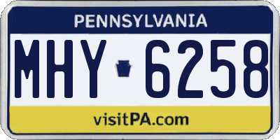 PA license plate MHY6258