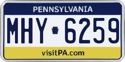PA license plate MHY6259
