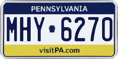 PA license plate MHY6270