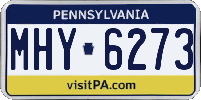 PA license plate MHY6273