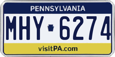 PA license plate MHY6274