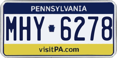PA license plate MHY6278