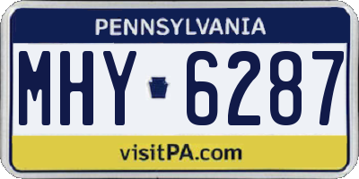 PA license plate MHY6287