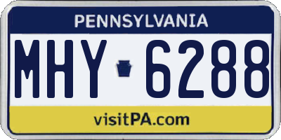 PA license plate MHY6288