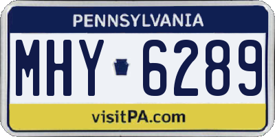 PA license plate MHY6289