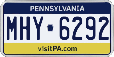 PA license plate MHY6292