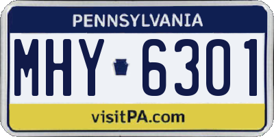 PA license plate MHY6301