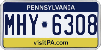 PA license plate MHY6308