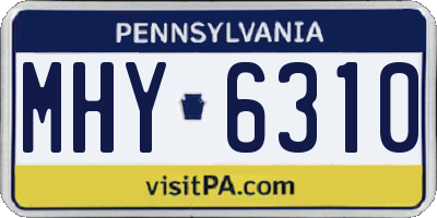 PA license plate MHY6310