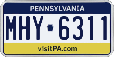 PA license plate MHY6311
