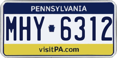 PA license plate MHY6312