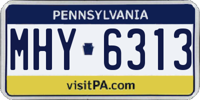 PA license plate MHY6313