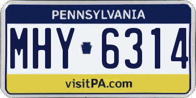PA license plate MHY6314