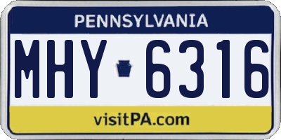 PA license plate MHY6316
