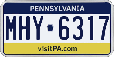 PA license plate MHY6317