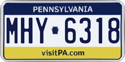 PA license plate MHY6318