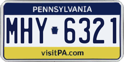 PA license plate MHY6321