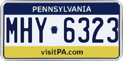 PA license plate MHY6323