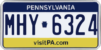 PA license plate MHY6324