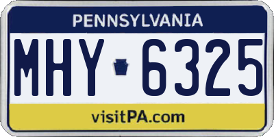 PA license plate MHY6325