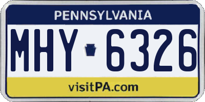 PA license plate MHY6326