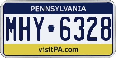 PA license plate MHY6328