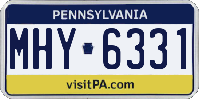 PA license plate MHY6331