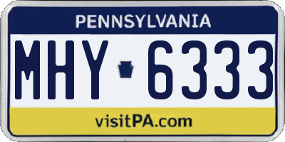 PA license plate MHY6333