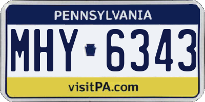 PA license plate MHY6343