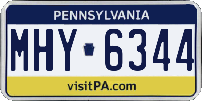 PA license plate MHY6344