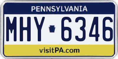 PA license plate MHY6346