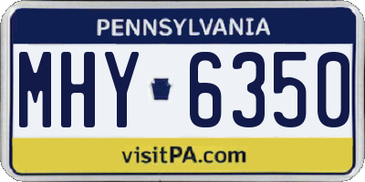 PA license plate MHY6350