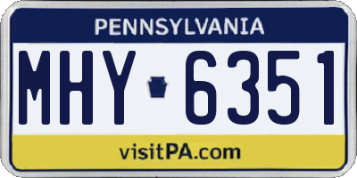 PA license plate MHY6351