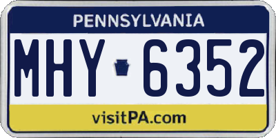 PA license plate MHY6352