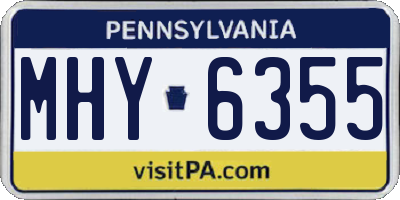 PA license plate MHY6355