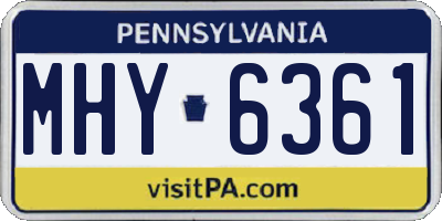PA license plate MHY6361