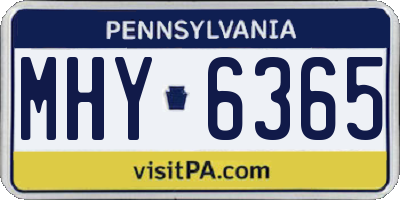 PA license plate MHY6365