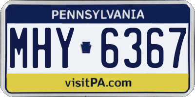 PA license plate MHY6367