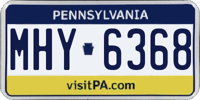 PA license plate MHY6368