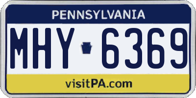 PA license plate MHY6369