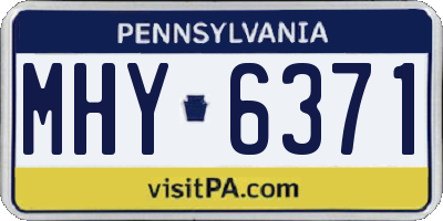 PA license plate MHY6371