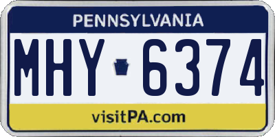 PA license plate MHY6374