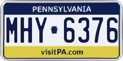 PA license plate MHY6376