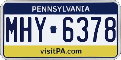 PA license plate MHY6378