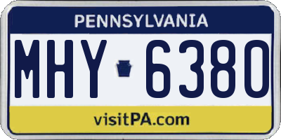 PA license plate MHY6380