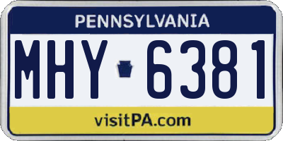 PA license plate MHY6381