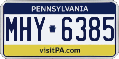 PA license plate MHY6385