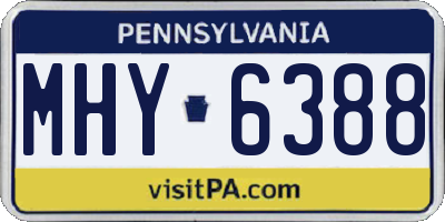 PA license plate MHY6388